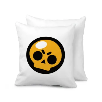 Brawl Stars Skull, Μαξιλάρι καναπέ 40x40cm περιέχεται το  γέμισμα