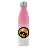 Metal mug thermos Pink/White (Stainless steel), double wall, 500ml