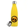 Yellow Stainless Steel Metallic Thermos, double-walled, 500ml