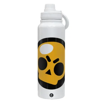 Brawl Stars Skull, Θερμός 1L Ανοξείδωτο με Βάση Κινητού & Διπλά Τοιχώματα