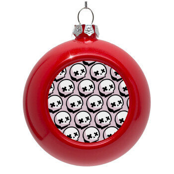 Stars Brawl Showdown Skull , Red Christmas tree ornament bauble 8cm