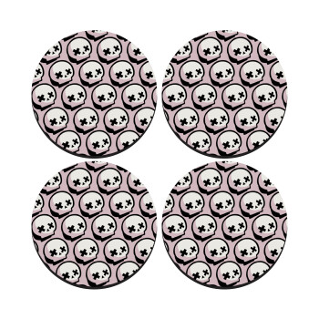 Stars Brawl Showdown Skull , SET of 4 round wooden coasters (9cm)