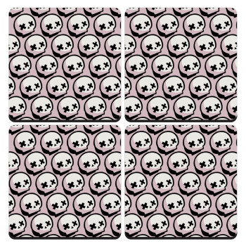 Stars Brawl Showdown Skull , ΣΕΤ 4 Σουβέρ ξύλινα τετράγωνα (9cm)