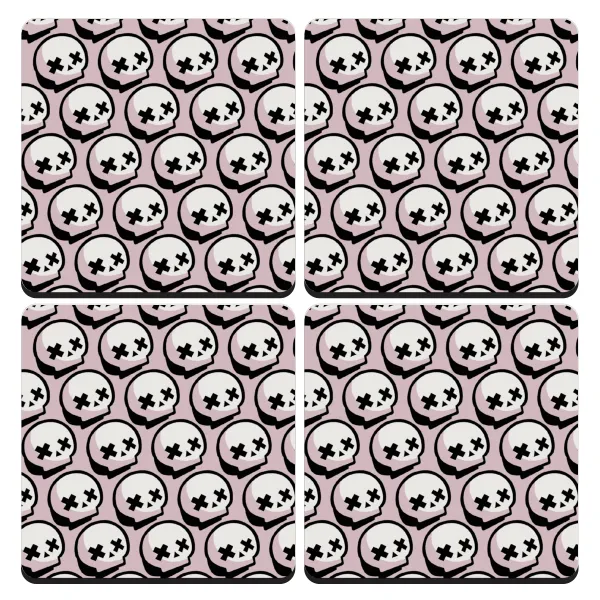 Stars Brawl Showdown Skull — Σουβέρ ξύλινα τετράγωνα (9cm)