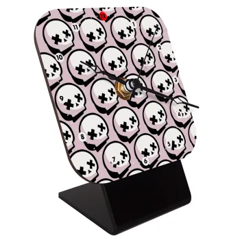 Stars Brawl Showdown Skull , Quartz Wooden table clock with hands (10cm)