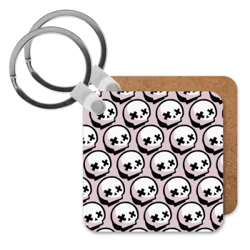 Stars Brawl Showdown Skull , Μπρελόκ Ξύλινο τετράγωνο MDF