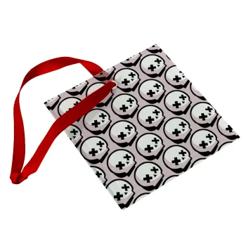Stars Brawl Showdown Skull , Christmas ornament, glass square ornament 9x9cm
