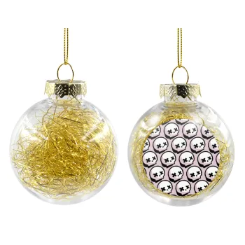 Stars Brawl Showdown Skull , Transparent Christmas tree ball ornament with gold filling 8cm