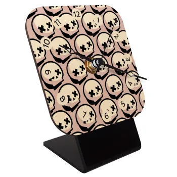 Stars Brawl Showdown Skull , Quartz Table clock in natural wood (10cm)