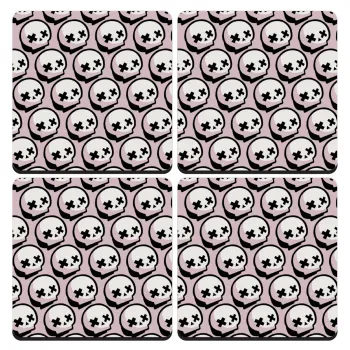 Stars Brawl Showdown Skull , ΣΕΤ 4 Σουβέρ ξύλινα τετράγωνα (9cm)