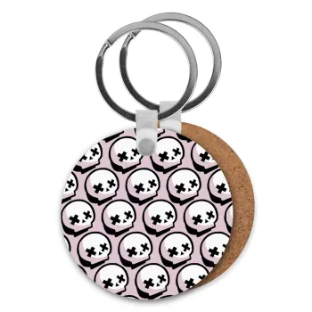 Stars Brawl Showdown Skull , Μπρελόκ Ξύλινο στρογγυλό MDF Φ5cm