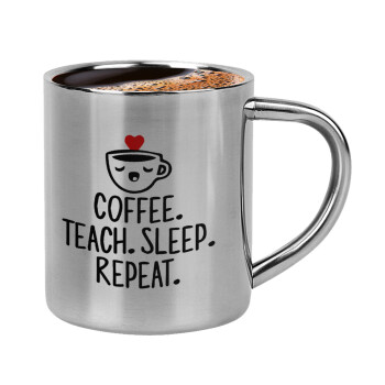 Coffee Teach Sleep Repeat, Κουπάκι μεταλλικό διπλού τοιχώματος για espresso (220ml)