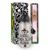 Easter Set, metallic Silver aluminum water bottle (500ml) & scented flat Easter candle (30cm) (PINK)