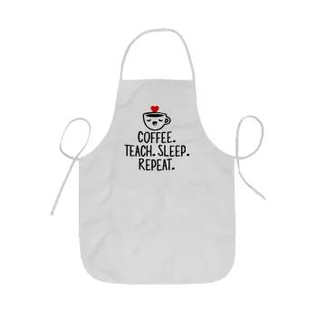Coffee Teach Sleep Repeat, Ποδιά Σεφ ολόσωμη κοντή  Παιδική (44x62cm)