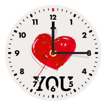 I Love You, Wooden wall clock (20cm)