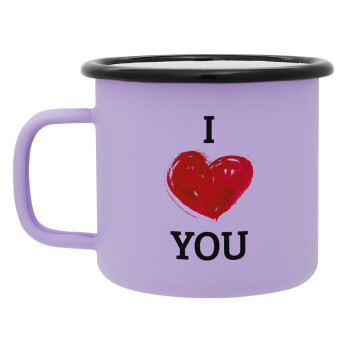 I Love You, Κούπα Μεταλλική εμαγιέ ΜΑΤ Light Pastel Purple 360ml