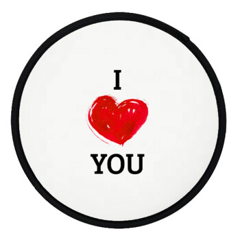 I Love You, Βεντάλια υφασμάτινη αναδιπλούμενη με θήκη (20cm)