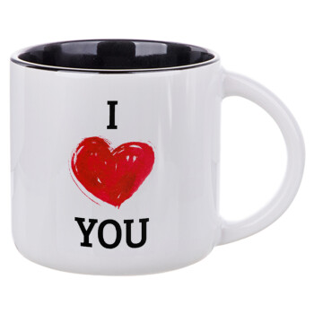 I Love You, Κούπα κεραμική 400ml Λευκή/Μαύρη
