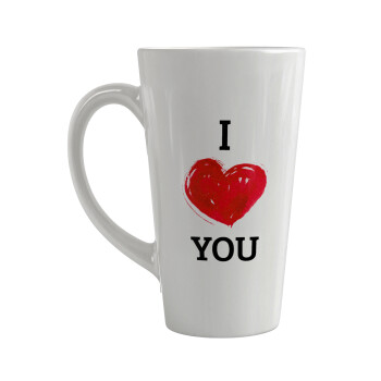I Love You, Κούπα κωνική Latte Μεγάλη, κεραμική, 450ml