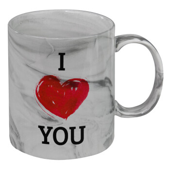 I Love You, Mug ceramic marble style, 330ml