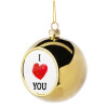 Golden Christmas tree ball ornament 8cm