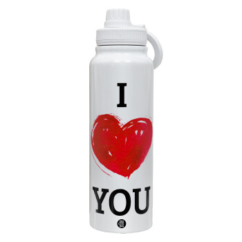 I Love You, Θερμός 1L Ανοξείδωτο με Βάση Κινητού & Διπλά Τοιχώματα