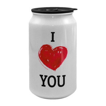 I Love You, Κούπα ταξιδιού μεταλλική με καπάκι (tin-can) 500ml