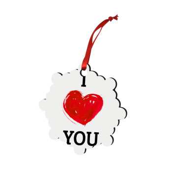 I Love You, Στολίδι Χριστουγεννιάτικο στολίδι snowflake ξύλινο 7.5cm