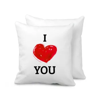 I Love You, Μαξιλάρι καναπέ 40x40cm περιέχεται το  γέμισμα