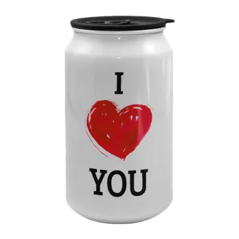 I Love You, Κούπα ταξιδιού μεταλλική με καπάκι (tin-can) 500ml
