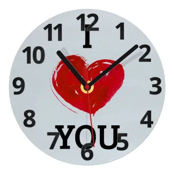 I Love You, Ρολόι τοίχου γυάλινο (20cm)