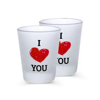 I Love You, Σφηνοπότηρα γυάλινα 45ml του πάγου (2 τεμάχια)