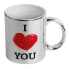 Mug ceramic, silver mirror, 330ml