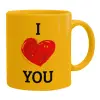 Ceramic coffee mug yellow, 330ml