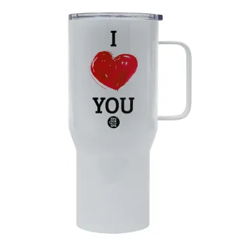 I Love You, Mega Stainless steel Tumbler with lid, double wall 750L