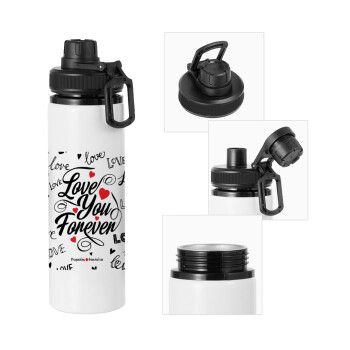 Love You Forever, Metal water bottle with safety cap, aluminum 850ml