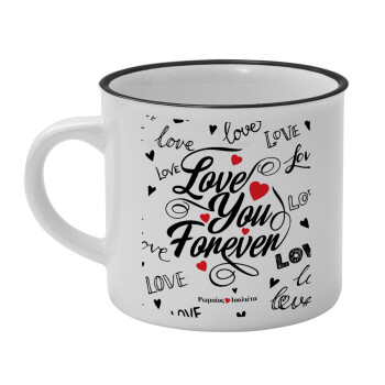 Love You Forever, Κούπα κεραμική vintage Λευκή/Μαύρη 230ml