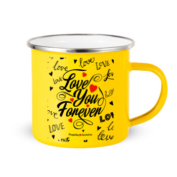 Love You Forever, Κούπα Μεταλλική εμαγιέ Κίτρινη 360ml