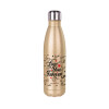 Glitter gold stainless steel thermos bottle, double-walled, 500ml