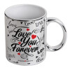 Mug ceramic, silver mirror, 330ml