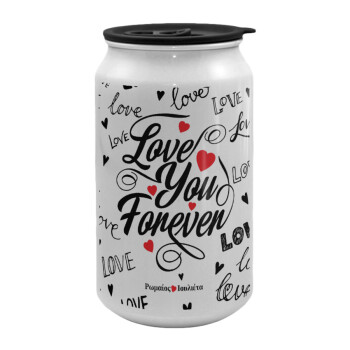 Love You Forever, Κούπα ταξιδιού μεταλλική με καπάκι (tin-can) 500ml