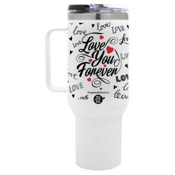 Love You Forever, Mega Tumbler με καπάκι, διπλού τοιχώματος (θερμό) 1,2L
