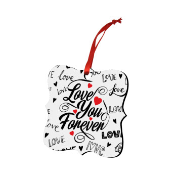 Love You Forever, Στολίδι Χριστουγεννιάτικο στολίδι polygon ξύλινο 7.5cm