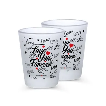 Love You Forever, Σφηνοπότηρα γυάλινα 45ml του πάγου (2 τεμάχια)