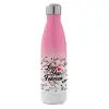 Μεταλλικό παγούρι θερμός Ροζ/Λευκό (Stainless steel), διπλού τοιχώματος, 500ml