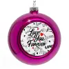 Purple Christmas tree ornament bauble 8cm