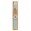 Easter Set, wooden keychain & aromatic flat Easter candle (30cm) (TURQUOISE)