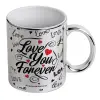 Mug ceramic, silver mirror, 330ml
