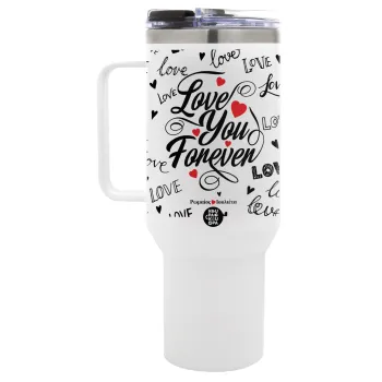 Love You Forever, Mega Stainless steel Tumbler with lid, double wall 1,2L