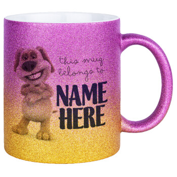 This mug belongs to NAME, Κούπα Χρυσή/Ροζ Glitter, κεραμική, 330ml